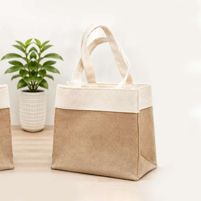Jute with Canvas Laminated Bag