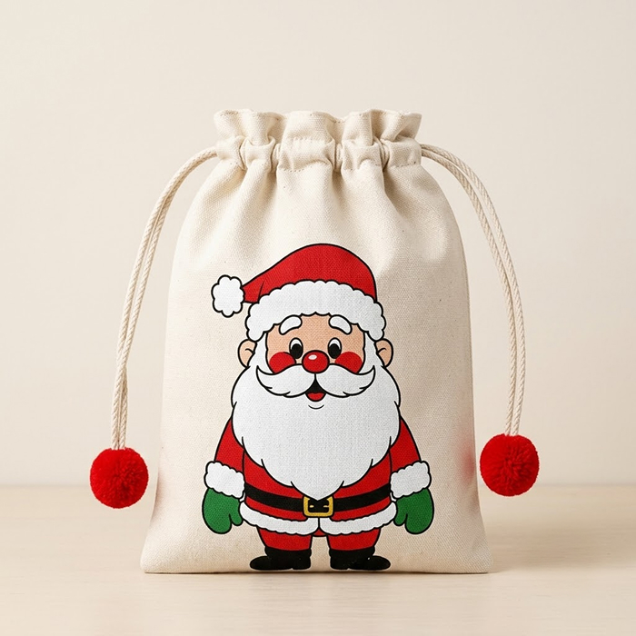 Cotton Canvas Fabric Christmas Gifts Bag